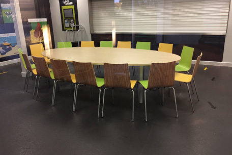 Bespoke Oval Table and CLS1020 chairs in Two tone laminate.jpg